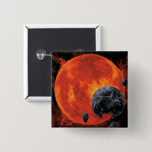 Space Graveyard Skull Halloween Galaxy of Horrors 2 Inch Square Button