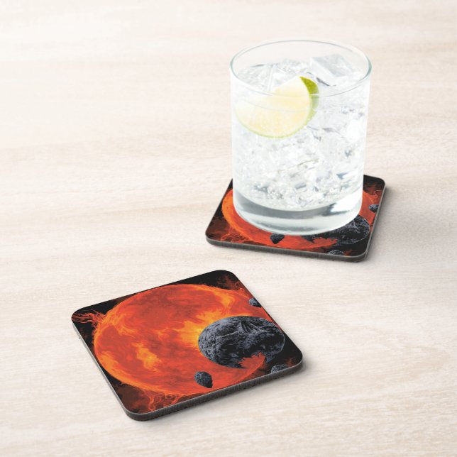 Space Graveyard Skull Halloween Galaxy of Horrors Coaster (Right Side)