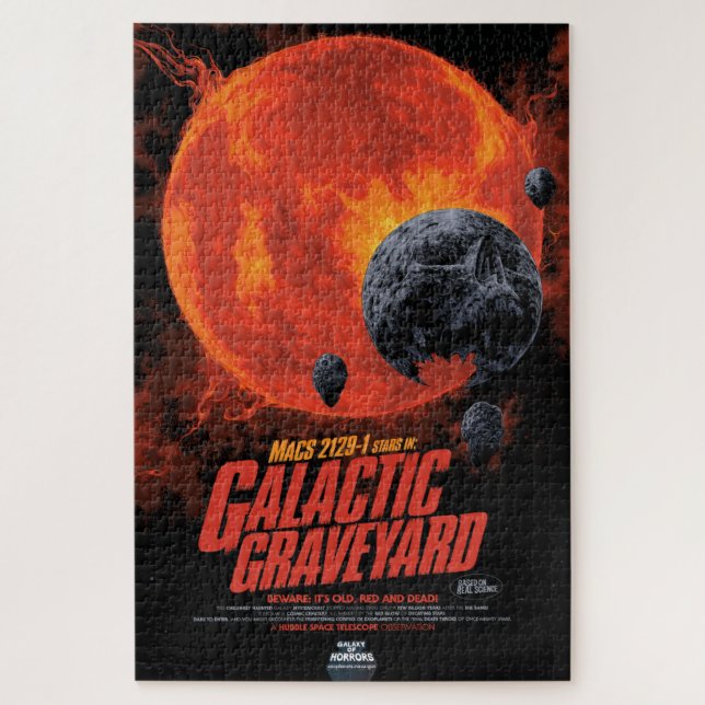 Space Graveyard Skull Halloween Galaxy of Horrors Jigsaw Puzzle (Vertical)
