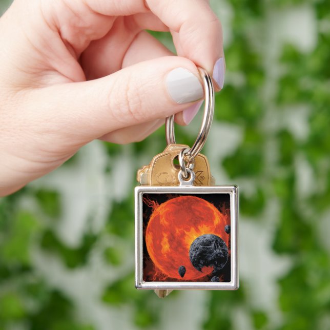 Space Graveyard Skull Halloween Galaxy of Horrors Keychain (Hand)