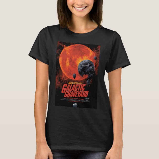 Space Graveyard Skull Halloween Galaxy of Horrors T-Shirt (Front)