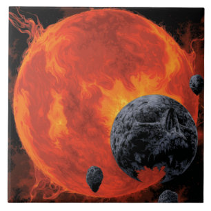 Space Graveyard Skull Halloween Galaxy of Horrors Tile