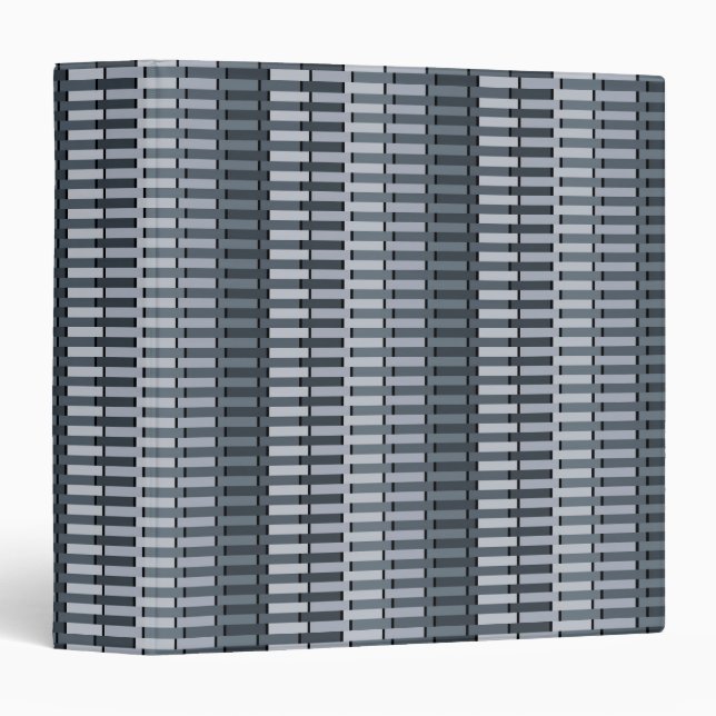 Space Grey Contemporary Abstract Stripe Pattern Binder (Front/Spine)