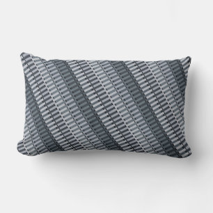 Space Grey Contemporary Abstract Stripe Pattern Lumbar Pillow