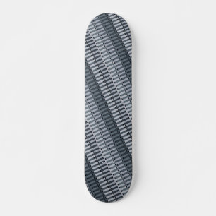 Space Grey Contemporary Abstract Stripe Pattern Skateboard