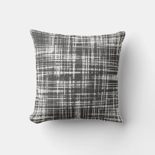 Space Grey Contemporary Abstract Stripe Pattern Throw Pillow