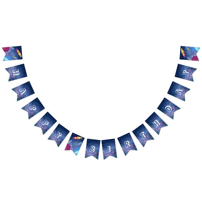 Space Happy Birthday Bunting Flags (All)