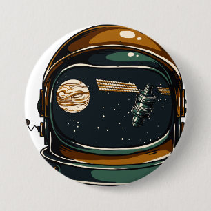space helmet 3 inch round button