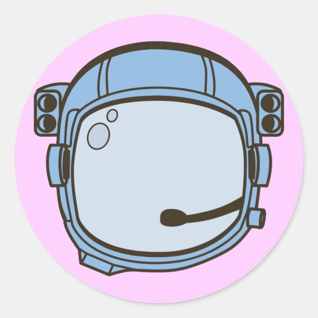 Space Helmet Classic Round Sticker (Front)