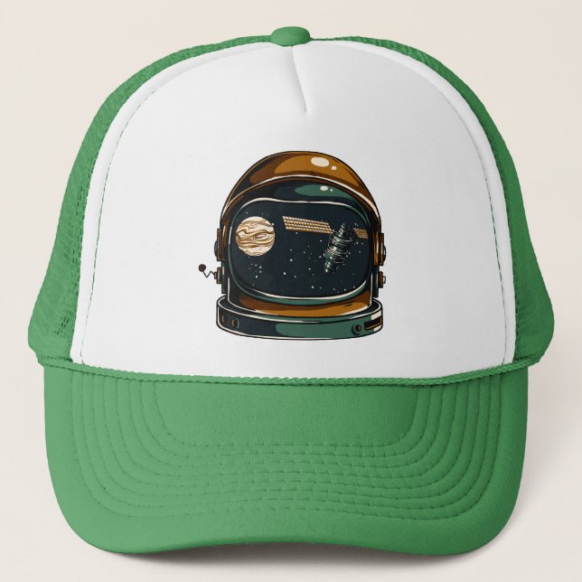 space helmet trucker hat (Front)