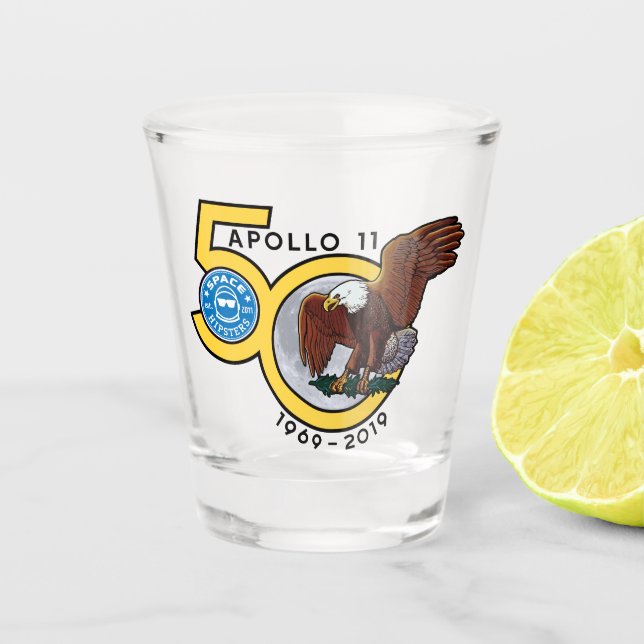 Space Hipsters® Apollo 50 Shot Glass (Front)