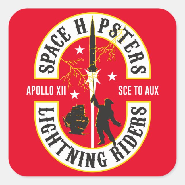 Space Hipsters® Lightning Riders 3" sticker (Front)