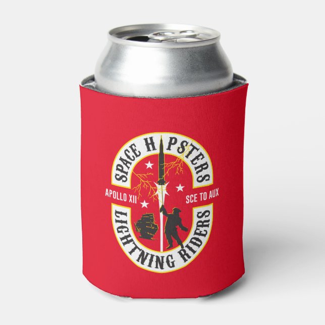 Space Hipsters® Lightning Riders foam koozie (Can Front)