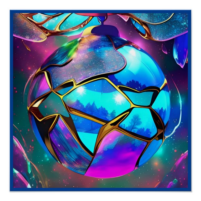 Space Iridescent Globe Poster (Front)