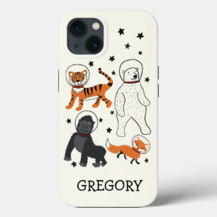 Space is Wild Animal Astronauts Personalized iPhone 13 Case