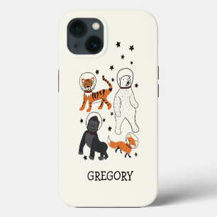 Space is Wild Animal Astronauts Personalized iPhone 13 Case