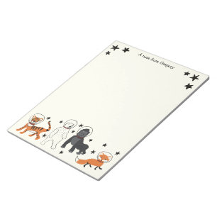 Space is Wild Animal Astronauts Writing Paper Notepad