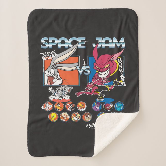 SPACE JAM™ TUNE SQUAD™ VS Monstars Roster Graphic Sherpa Blanket (Front)