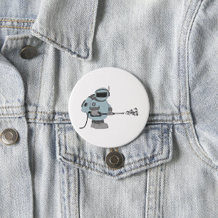 Space Janitor Spraying Stars Sci-Fi Astronaut  3 Inch Round Button