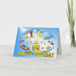 Space Journey 6th. Carte d'anniversaire