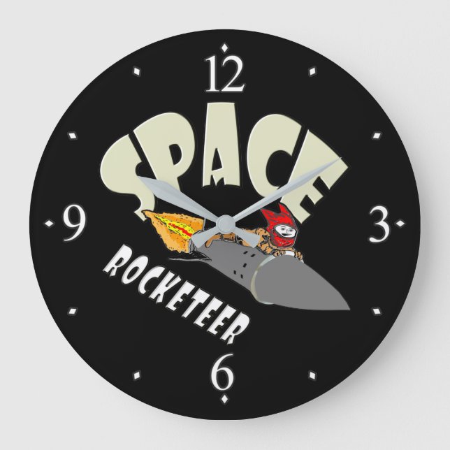 Space journey of a rocketeer  large clock (Front)