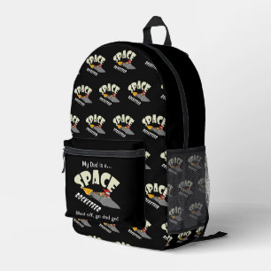 Space journey of a rocketeer  printed backpack