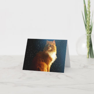 Space Kitty and stars card