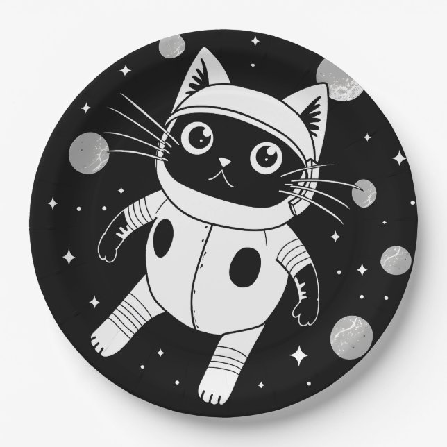 Space Kitty Paper Plate (Front)