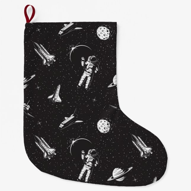 Space Large Christmas Stocking (Front)