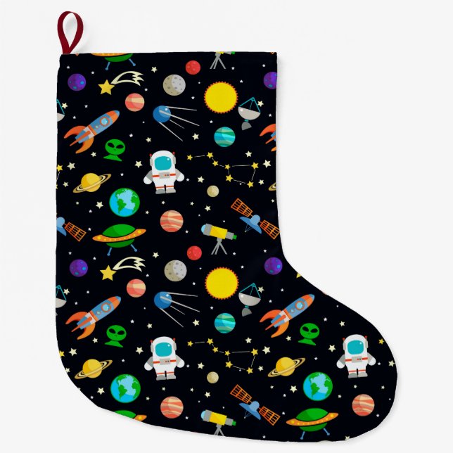 Space Large Christmas Stocking (Front)