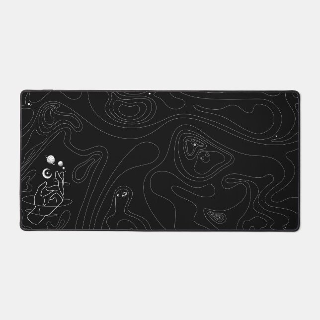 Space line art deskmat (Front)