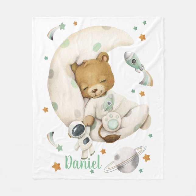 Space Lion Fleece Blanket (Front)