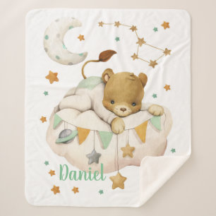 Space Lion Sherpa Blanket