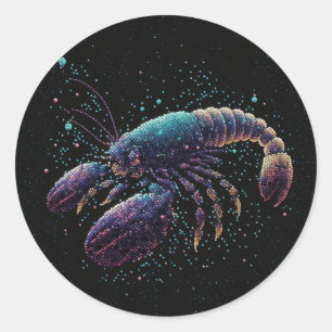 Space Lobster Classic Round Sticker