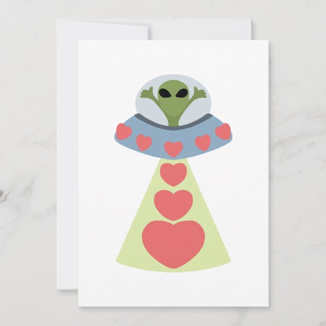 Space Love Alien Valentine Invitation (Front)