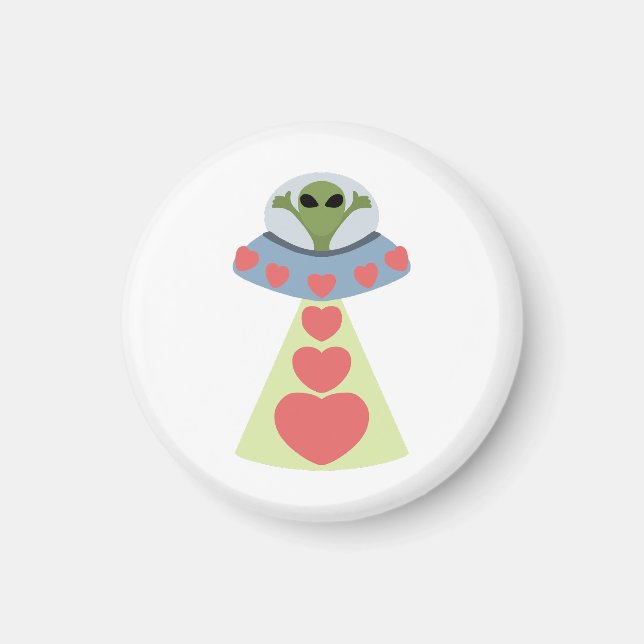 Space Love Alien Valentine Magnet (Front)