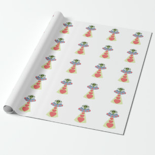 Space Love Alien Valentine Wrapping Paper