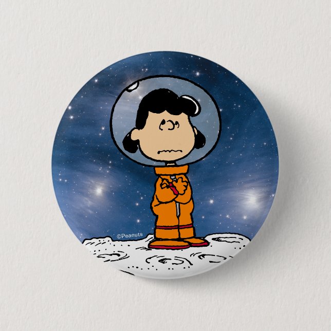 SPACE | Lucy Astronaut 2 Inch Round Button (Front)