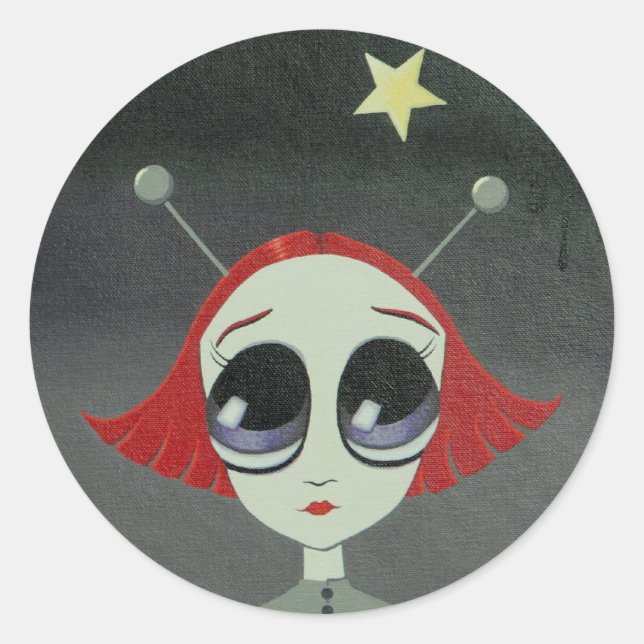 space melt round sticker (Front)