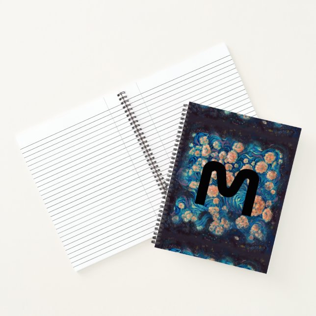 Space Mimosa Golden Nebula Blossom Notebook (Inside)