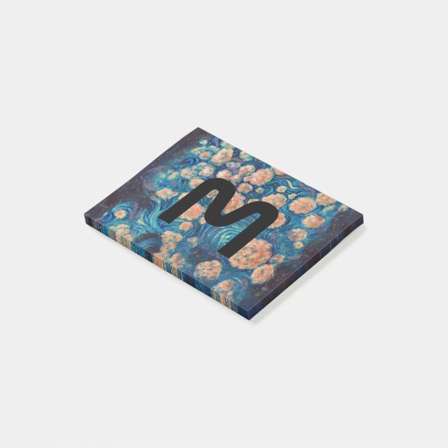Space Mimosa Golden Nebula Blossom Post-it Notes (Angled)