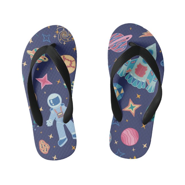 Space Mission Kid's Flip Flops (Footbed)