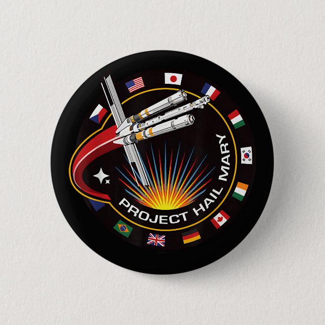 Space Mission Patch 2 Inch Round Button (Front)
