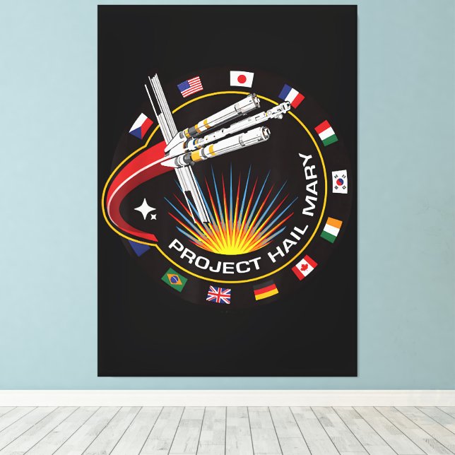 Space Mission Patch Canvas Print (Insitu(Wood Floor))