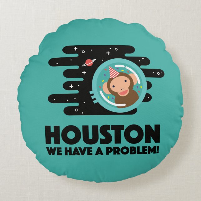 Space Monkey Round Pillow (Front)