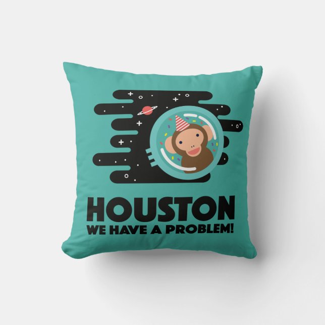 Space Monkey Throw Pillow (Front)