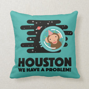 Space Monkey Throw Pillow
