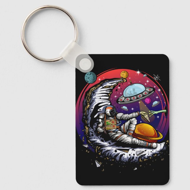 Space Moon Cheese Keychain (Front)
