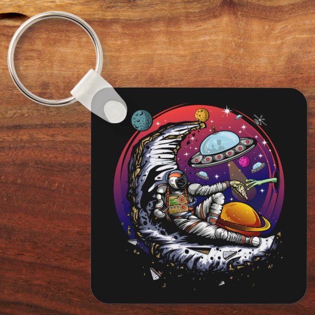 Space Moon Cheese Keychain (Front)