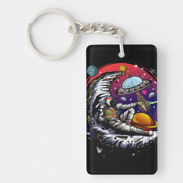 Space Moon Cheese Keychain (Front)